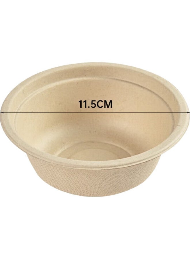 Star Square Xingfang Disposable Bowls And Chopsticks, Thickened Biodegradable Paper Bowls, Small Soup Bowls, Hot Pot Bowls, Picnic Bowls, Sugarcane Pulp, 220Ml*50 Pieces - Image 2