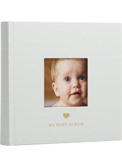 pearhead Pearhead Baby Photo Album, Book Keepsake For New And Expecting Parents, Gender-Neutral Accessory, Gray White Polka Dot  - Image 1