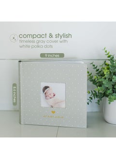 pearhead Pearhead Baby Photo Album, Book Keepsake For New And Expecting Parents, Gender-Neutral Accessory, Gray White Polka Dot  - Image 4