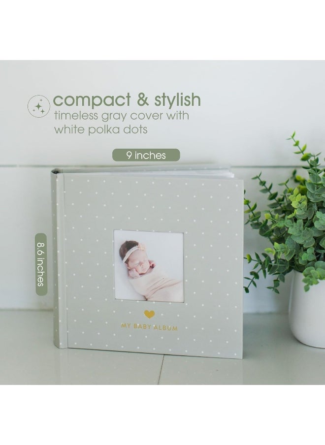 pearhead Pearhead Baby Photo Album, Book Keepsake For New And Expecting Parents, Gender-Neutral Accessory, Gray White Polka Dot  - Image 4