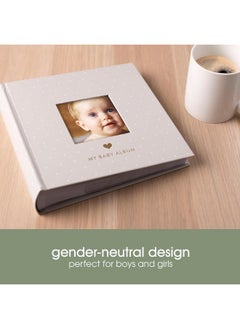 pearhead Pearhead Baby Photo Album, Book Keepsake For New And Expecting Parents, Gender-Neutral Accessory, Gray White Polka Dot  - Image 3