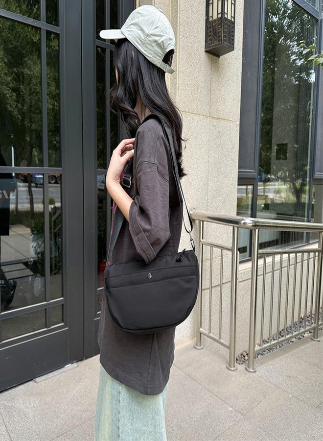HOMAVA Crescent Bag for Women Men Nylon Crossbody messenger Bag with Half Moon Shape,Hobo Sling Bag Casual Shoulder Bag Trendy Dumpling Bag | 30 X 18 X 8 CM | Pack 1 - Image 3