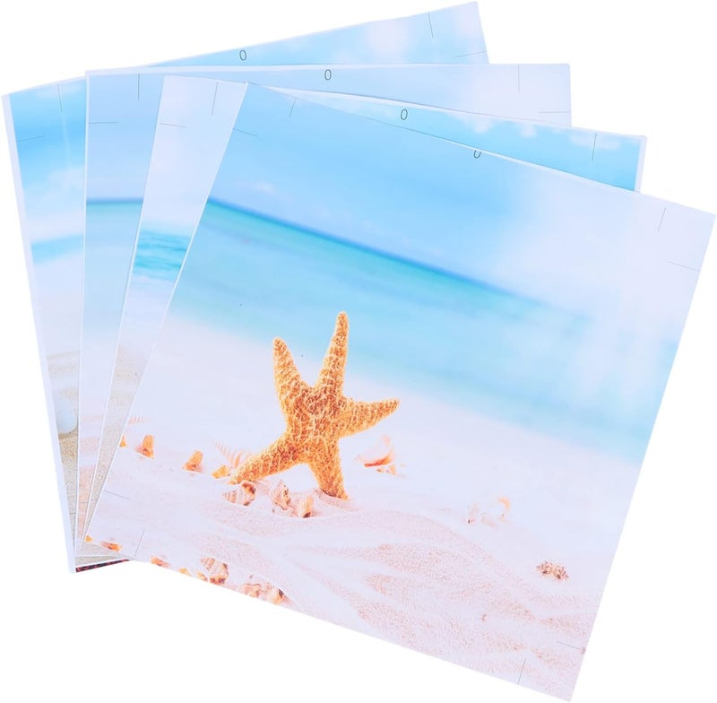 klarako 4pcs Nature Gallery Frameless Picture Bedroom Wall Decoration Office Landscape Background Decor Beach Art Prints Pictures Wrapped for Paintings Sea Painting Kids Vintage Room - Image 1