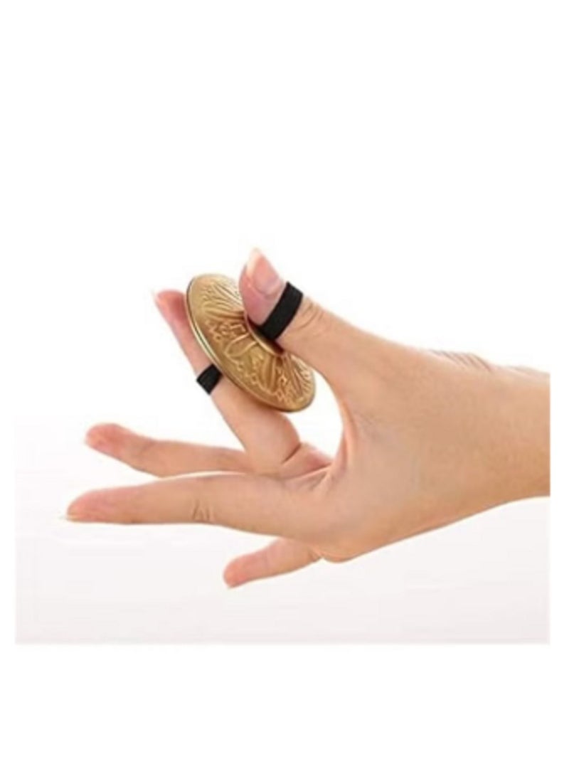 آلة موسيقية على شكل صنج أصابع، زوجان من صنجات الرقص الشرقي على شكل صنج أصابع، آلة موسيقية ذهبية على شكل صنج أصابع لحفلات الرقص - Image 1