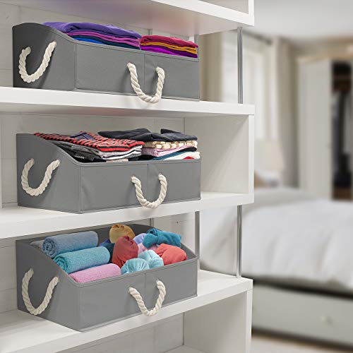 Sorbus Storage Bins [3-Pack] Fabric Storage Baskets, Foldable Closet Organizer Trapezoid Storage Box (Grey) - Image 2