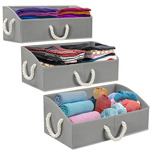 Sorbus Storage Bins [3-Pack] Fabric Storage Baskets, Foldable Closet Organizer Trapezoid Storage Box (Grey) - Image 1