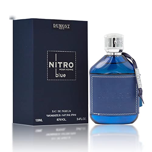 Dumont Nitro Blue Eau De Parfum - Uplifting Floral & Woody Fragrance - 3.4 Fl Oz - Image 1