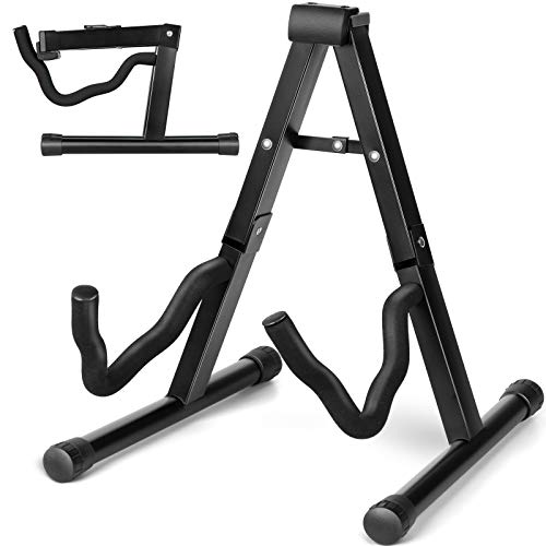 CAHAYA CAHAYA Guitar Stand Folding A frame Floor Universal Metal for Acoustic Classical Electric Bass Guitars Banjo Ukulele Portable CY0251