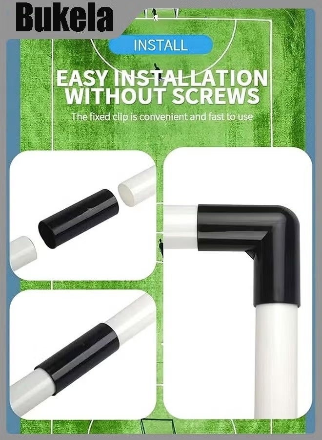 كيلا مجموعة أهداف كرة قدم رياضية صغيرة، شبكة صغيرة للفناء الخلفي والداخلي + مجموعة كرات مع مضخة، مجموعة أهداف كرة قدم محمولة قابلة للطي للأطفال - Image 2