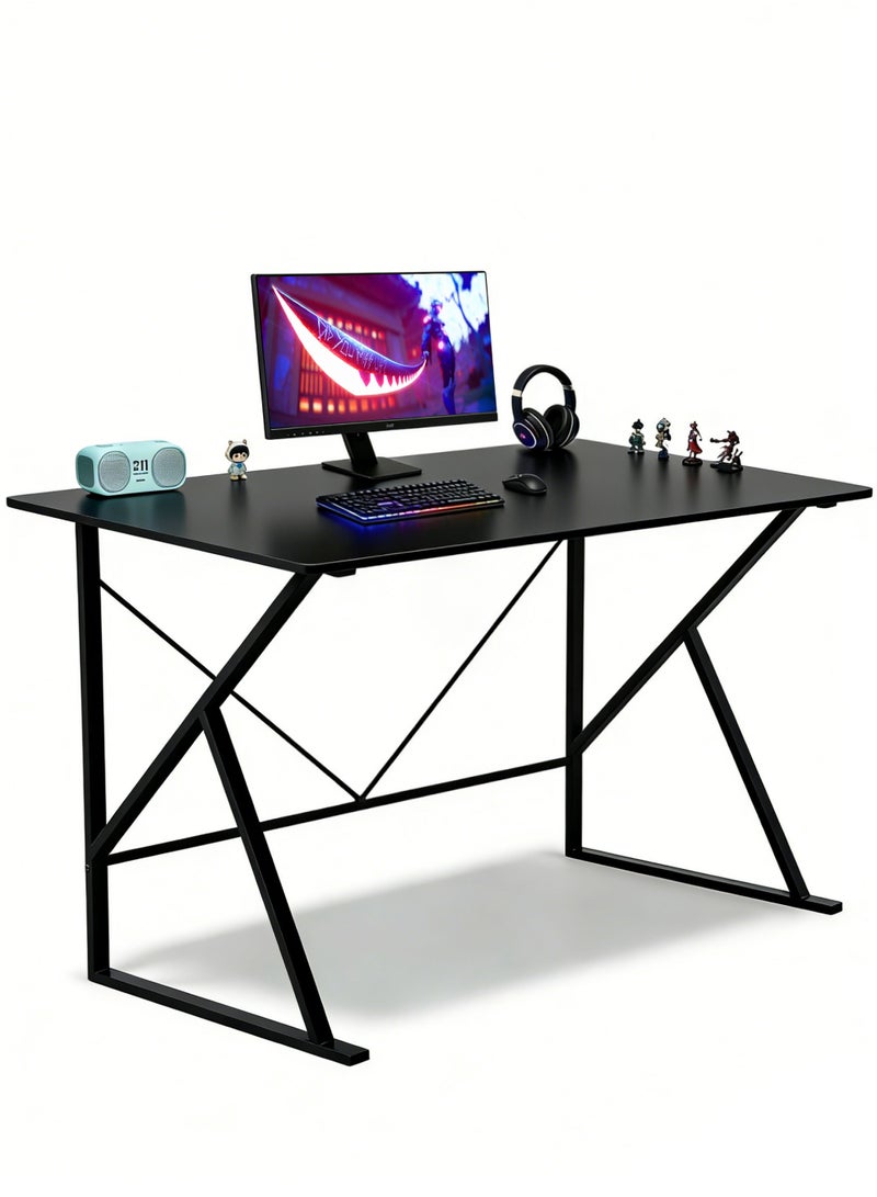 WAMIT Computer Desk with K-Shaped Metal Legs - Sturdy Office Writing Study Table, Waterproof Surface with Reinforced Support, Durable Metal Frame Workstation  for Home & Bedroom, 110cm - Image 1