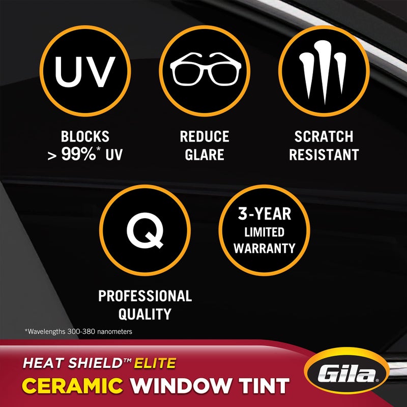 GilaÂ® Heat Shield Eliteâ„¢ 35% VLT Automotive Ceramic Window Tint DIY Advanced Heat Control Glare Control 2ft x 6.5ft (24in x 78in) - Image 5