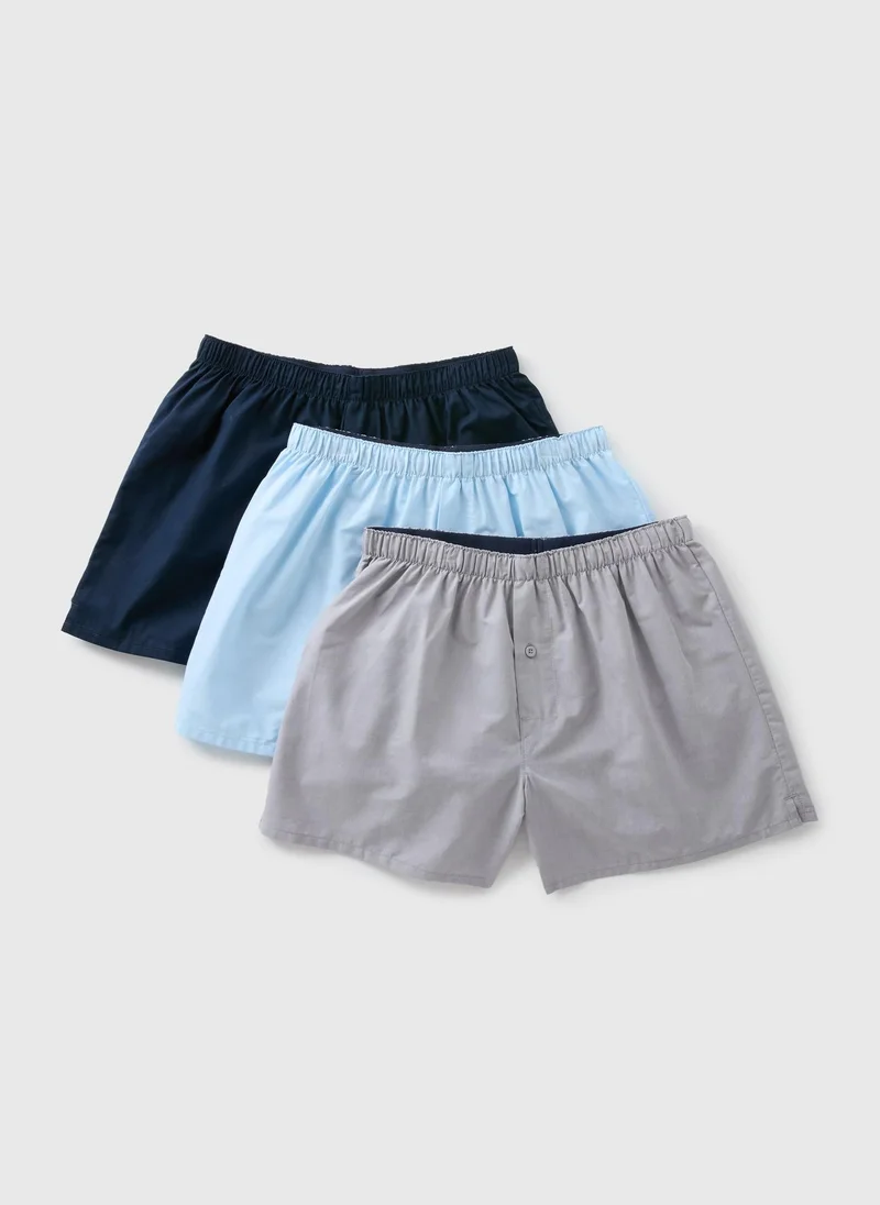 Matalan 3 Pack Multicolour Woven Boxers