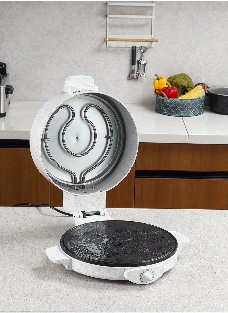 Arabic Bread Maker – Electric Flatbread Maker with Non-Stick Plate, Adjustable Temperature (120°C-240°C), Dual Heating Coils, Quick Preheating – Ideal for Pancakes, Saj, Roti,Tortillaو and Middle Eastern Bread
