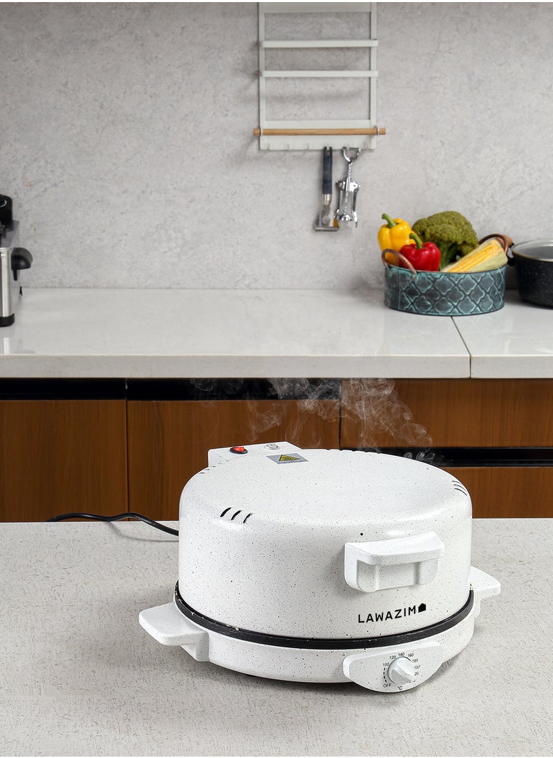 Arabic Bread Maker – Electric Flatbread Maker with Non-Stick Plate, Adjustable Temperature (120°C-240°C), Dual Heating Coils, Quick Preheating – Ideal for Pancakes, Saj, Roti,Tortillaو and Middle Eastern Bread