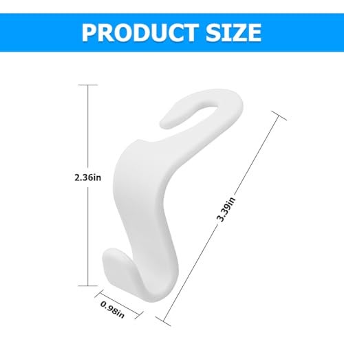 Hanemia 4PCS Car Back Seat Headrest Hooks, Rear Car Seat Storage Headrest Hanger Holder Hooks Organizer, Universal Auto Interior Accessories for Bag Purse Handbag Cloth Coats Grocery (White) - Image 3