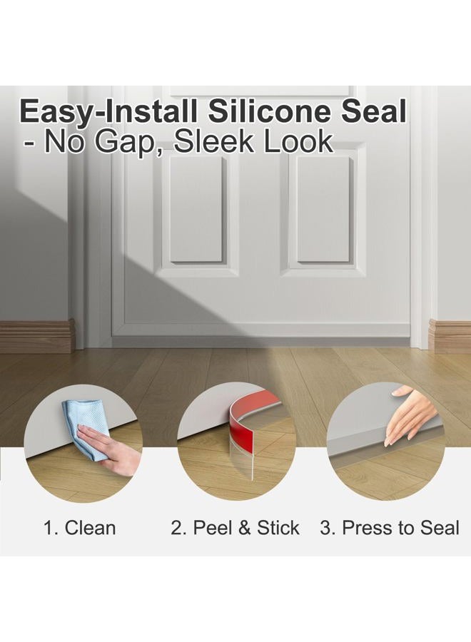 Elvone Weather Stripping, Door Draft Stopper Silicone Seal Strip for House and Glass Shower Doors for Collision and Side Gaps of Door and Windows, 20FT(L)，2 in(W)，Transparent - Image 5