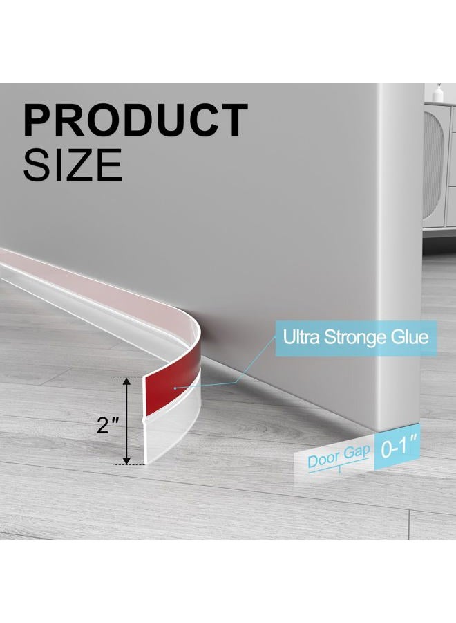 Elvone Weather Stripping, Door Draft Stopper Silicone Seal Strip for House and Glass Shower Doors for Collision and Side Gaps of Door and Windows, 20FT(L)，2 in(W)，Transparent - Image 2