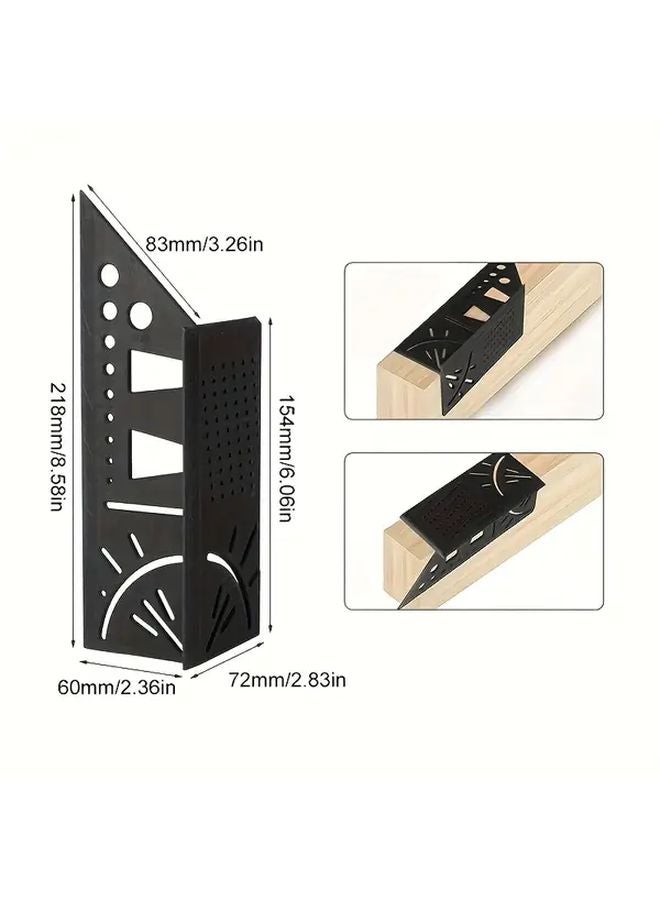 1pc Multi Functional Woodworking Angle Ruler 3D Positioning Tool Inch Metric Measuring - Image 3