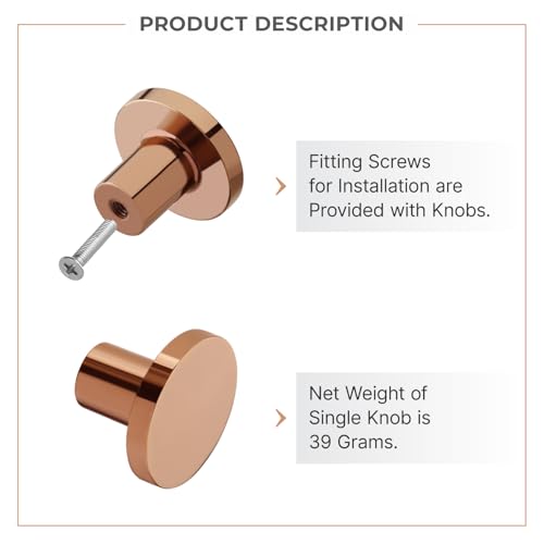LAPO 3 Piece Knobs for Cabinets– Modern Stainless Steel Drawer Knob for Kitchen, Wardrobe, Cupboard, and Home Furniture (PVD Rose Gold Finish) - Image 4
