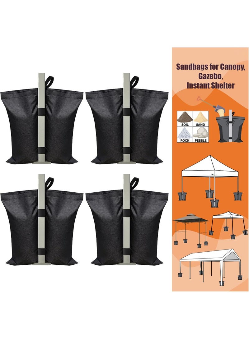 YelaJoy 4PCS Sand Bags, Tent Weights Bags, Black Canopy Weights for Patio Umbrella Base,Outdoor Canopy (Unfilled) - Image 1