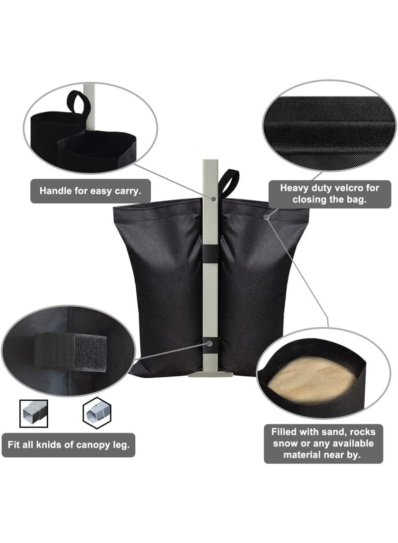 YelaJoy 4PCS Sand Bags, Tent Weights Bags, Black Canopy Weights for Patio Umbrella Base,Outdoor Canopy (Unfilled) - Image 2