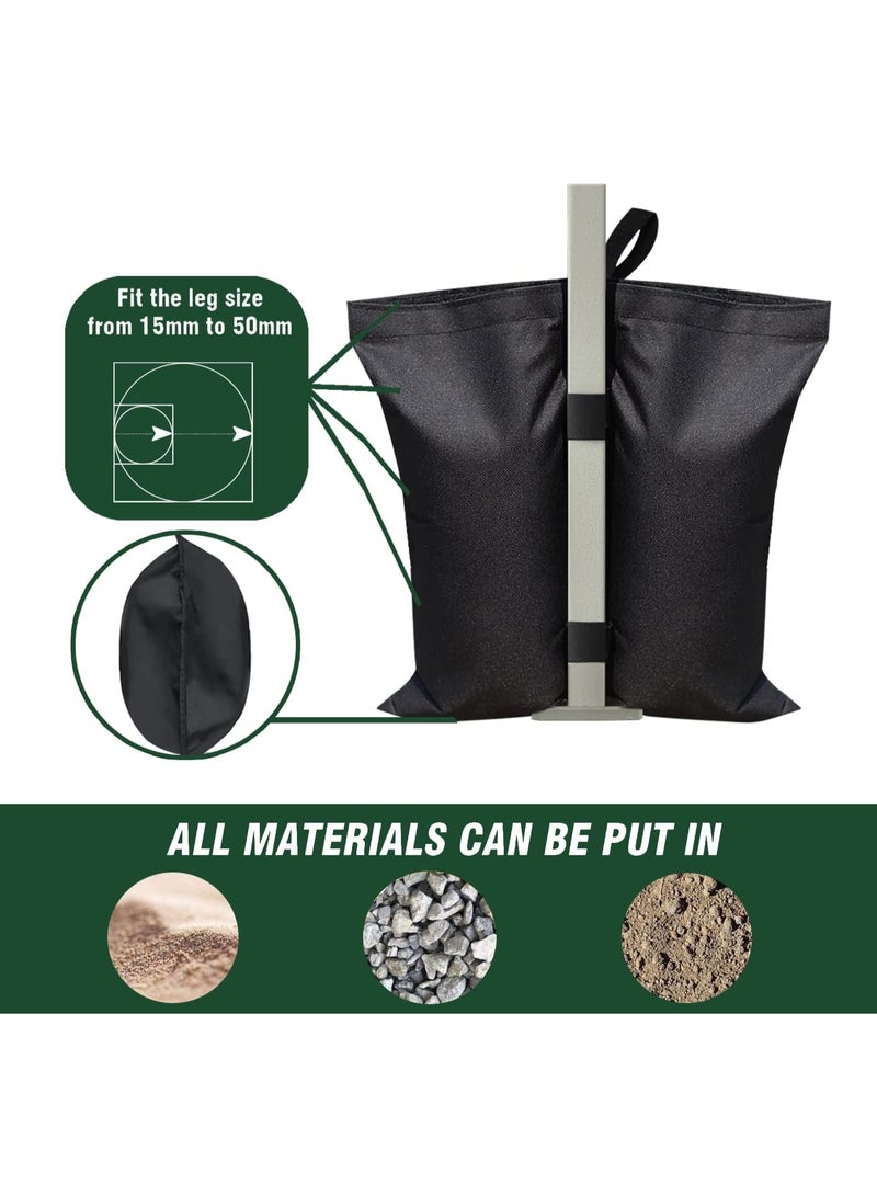 YelaJoy 4PCS Sand Bags, Tent Weights Bags, Black Canopy Weights for Patio Umbrella Base,Outdoor Canopy (Unfilled) - Image 3