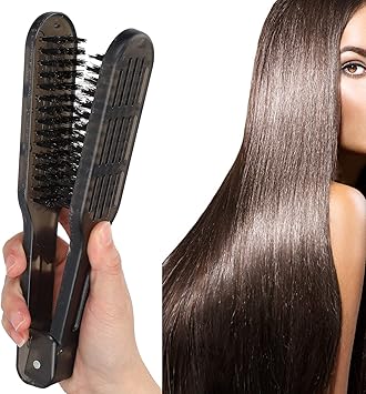 Ejoyous Hair Straightener Brush Hair Straightening Brush DoubleSided AntiStatic Hair Straightening Brush Hair Straightening Comb Salon Hairdresser Styling Brush Hair Straightener  - Image 5