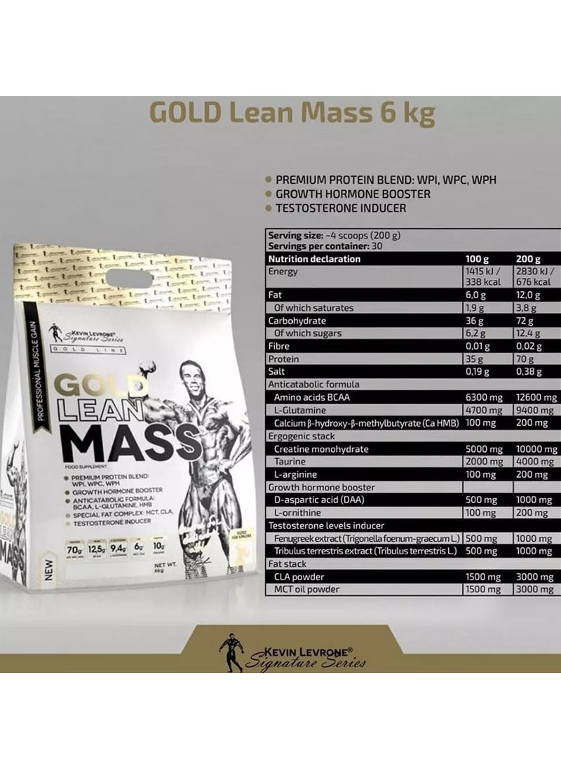KEVIN LEVRONE - Kevin Levrone Gold Lean Mass 6kg Chocolate 30 Servings - Image 1