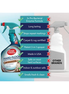 Simple Solution Simple Solution Hard Floor Extreme Pet Stain and Odor Eliminator Spray, Dog and Cat Enzyme Cleaner, Pro-Bacteria Cleaning Power, Strong Urine, Pee and Poop Smell Remover for Hardwood Floors, 32 oz  - Image 2