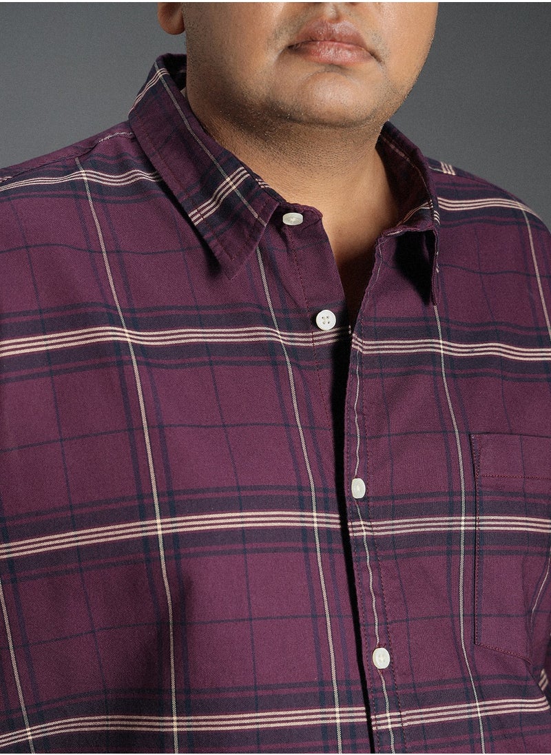 HIGH STAR - Classic Windowpane Checked Casual Shirt for Men - Image 1