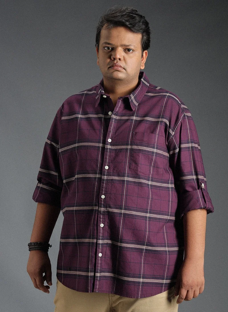 High Star  Classic Windowpane Checked Casual Shirt for Men for Men | Best Price UAE