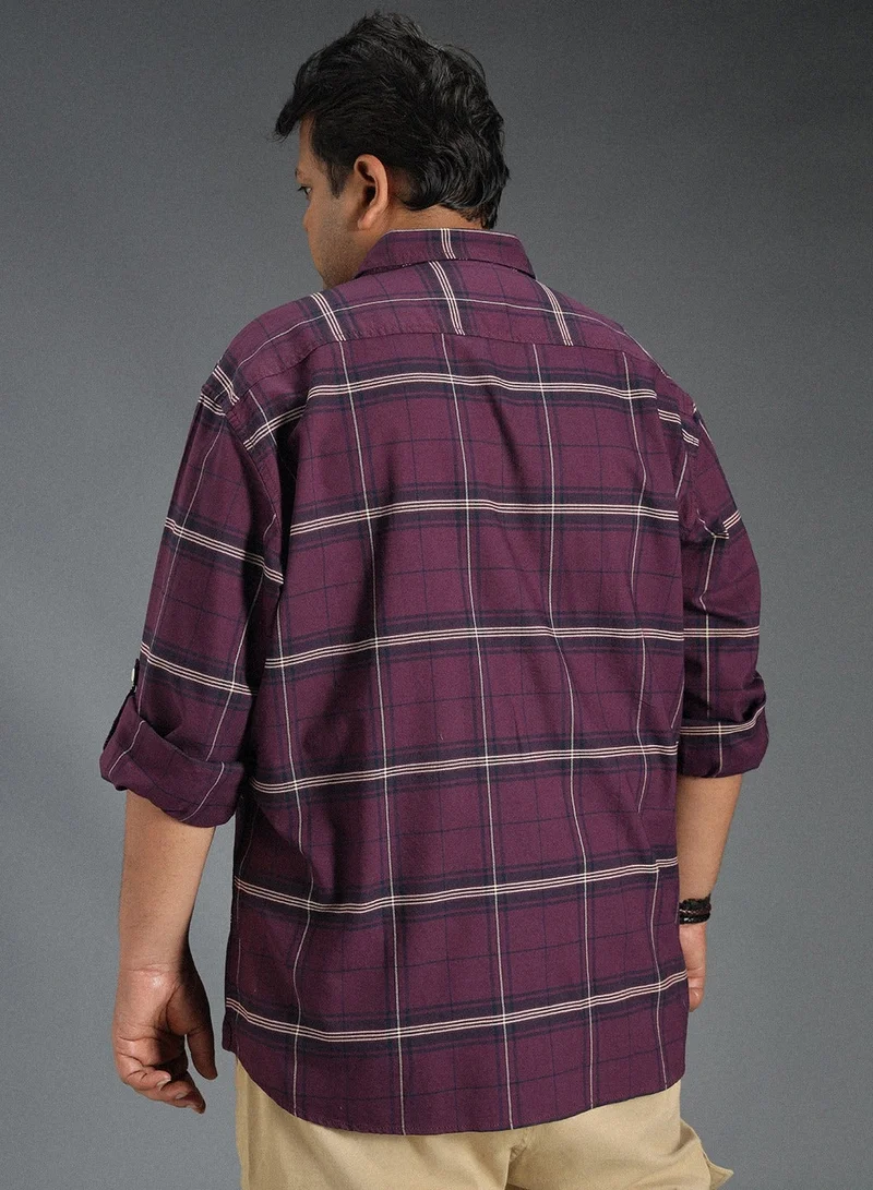 High Star  Classic Windowpane Checked Casual Shirt for Men for Men | Best Price UAE