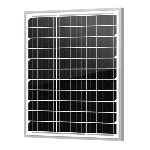 Newpowa 20W 12V Solar Panel Monocrystalline PV Module Designed for 12V Off Grid System RV Boat Camper Trailer Gate Opener - Image 1