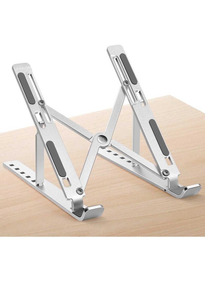Portable Laptop Stand, PHOCAR Laptop Holder for Desk, Aluminum Adjustable Laptop Stand for iPad, MacBook Pro,Tablets and Laptops - Image 1