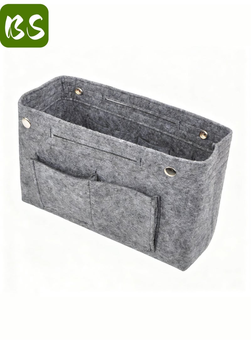 بي إس حقيبة متعددة الاستخدامات من اللباد | بطانة لتنظيم حقائب اليد النسائية | حقيبة تخزين من اللباد | مساحات تخزين متعددة لتصميم منظم، وداعًا للفوضى | خامة لباد عالية الجودة، خفيفة الوزن، وتوفر حماية داخلية | تصميم صغير يناسب جميع أنواع حقائب اليد - Image 1