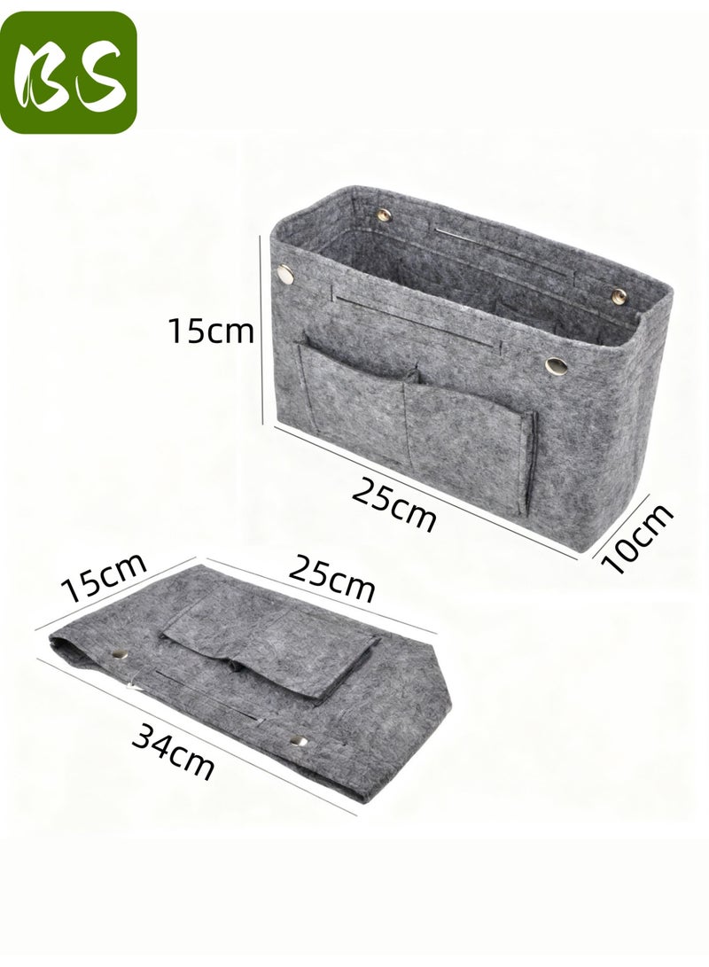 بي إس حقيبة متعددة الاستخدامات من اللباد | بطانة لتنظيم حقائب اليد النسائية | حقيبة تخزين من اللباد | مساحات تخزين متعددة لتصميم منظم، وداعًا للفوضى | خامة لباد عالية الجودة، خفيفة الوزن، وتوفر حماية داخلية | تصميم صغير يناسب جميع أنواع حقائب اليد - Image 2