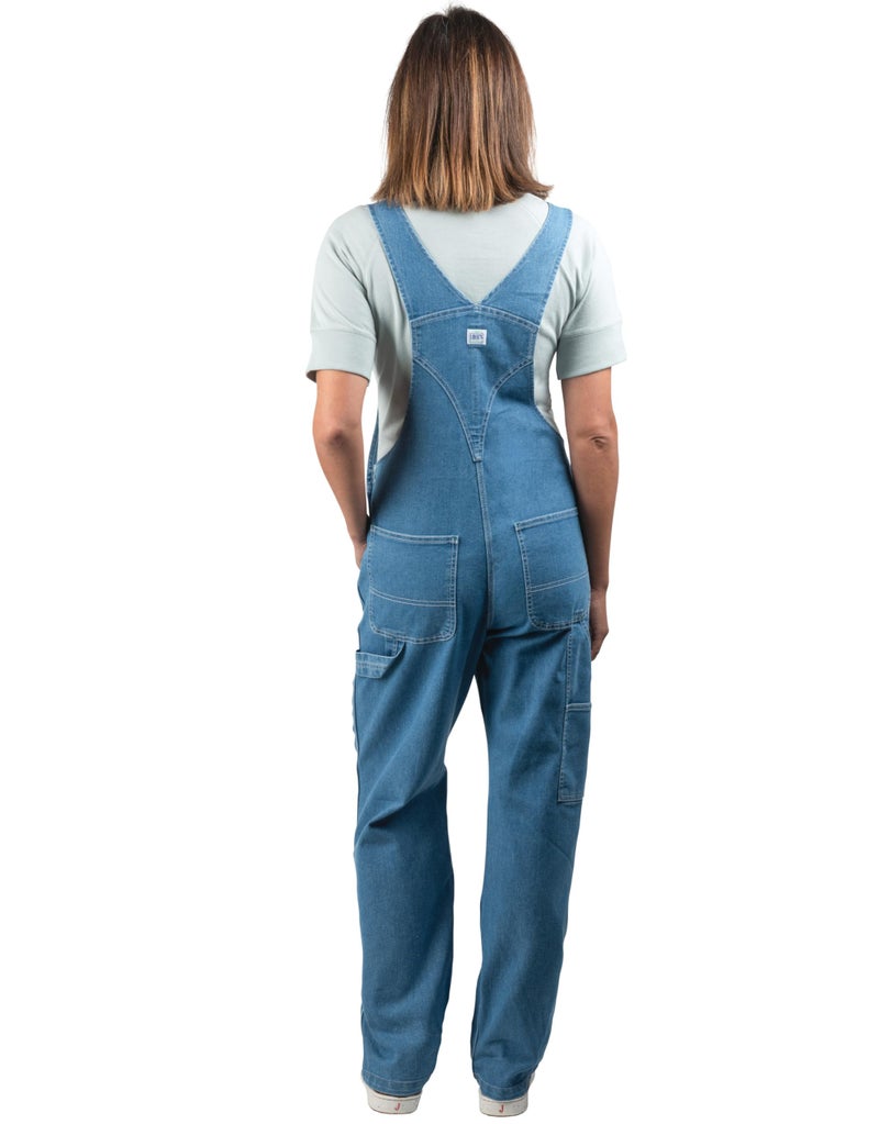 Liberty Womens Washed Denim Bib Overalls, Light Stone Washed, Large - Image 2