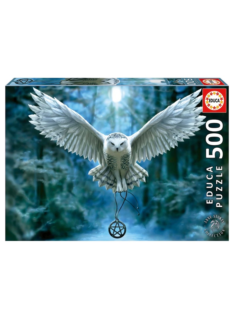 Educa - Magic Jigsaw Puzzle 500 Pieces for Adults and Children from 10 Years Snow Owl Fantasy - Image 1
