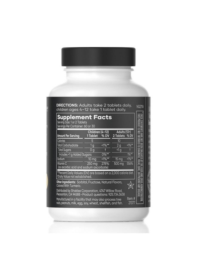 Shaklee - Chewable Vita-C 250mg - Cellular Support and Immune Boost - Lemon Flavored Vitamin C Chewable Tablets for Easy Consumption - Ideal for Children and Adults - 60 Tablets - Image 2