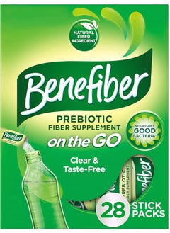 Benefiber On the Go Prebiotic Fiber Supplement Powder for Digestive Health, Daily Fiber Powder, Unflavored Powder Stick Packs - 28 Sticks (3.92 Ounces)