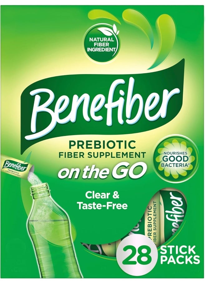 Benefiber - Benefiber On the Go Prebiotic Fiber Supplement Powder for Digestive Health, Daily Fiber Powder, Unflavored Powder Stick Packs - 28 Sticks (3.92 Ounces) - Image 1