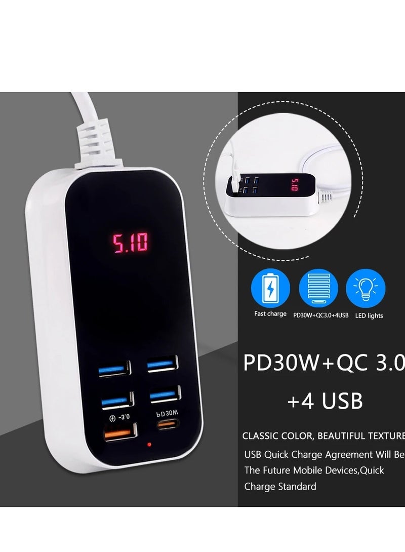 general Multiple USB PD Fast Charger 50W Travel Adaptor 6 Ports For iPhone Samsung - Image 4