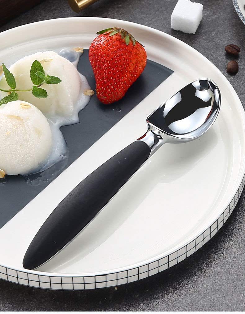 KPNG Stainless Steel Ice Cream Scoop-Non-Slip Grip Handle- Dishwasher Safe, Black,Pack of-1 - Image 2