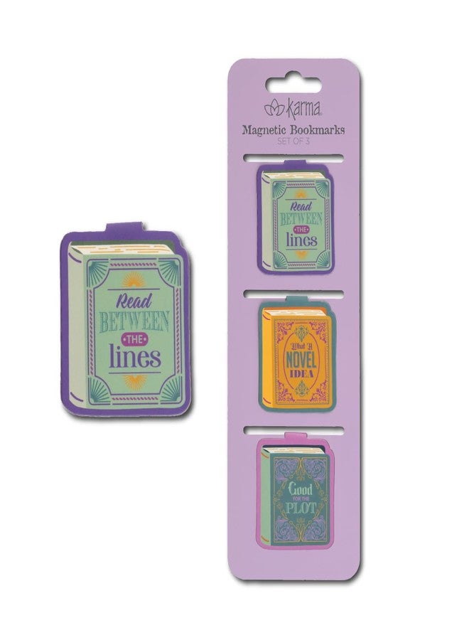 Karma, Magnetic Bookmarks Set of 3, Cute Bookmarks for Women, Page Markers for Students Teachers Reading, Books - Image 1