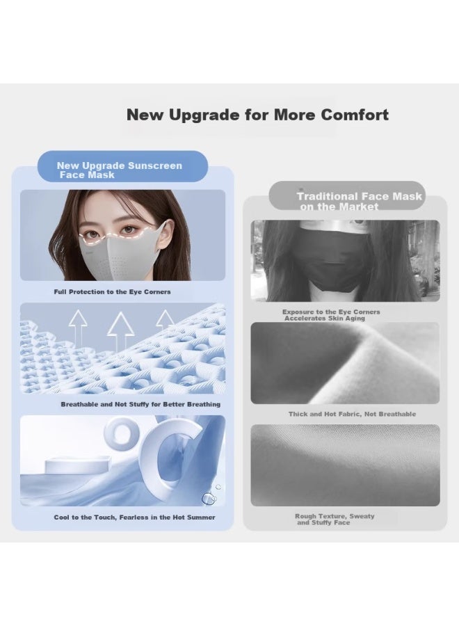 Xtep Sun Protection Face Mask Uv Protection Full Face Sunscreen Mask Uv Protection Summer Ice Silk Sunshade Hat Brim Integrated - Image 4