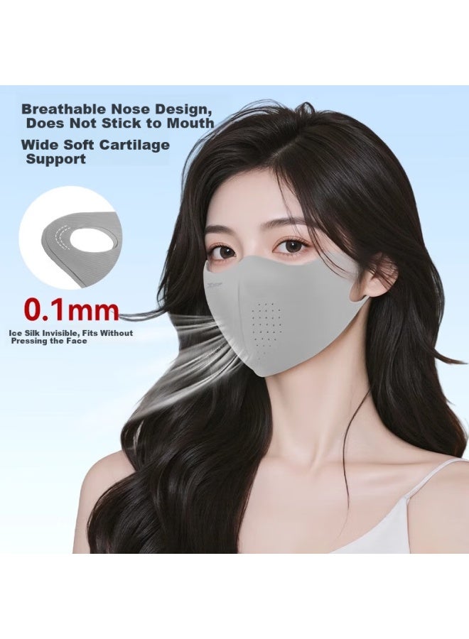 Xtep Sun Protection Face Mask Uv Protection Full Face Sunscreen Mask Uv Protection Summer Ice Silk Sunshade Hat Brim Integrated - Image 2