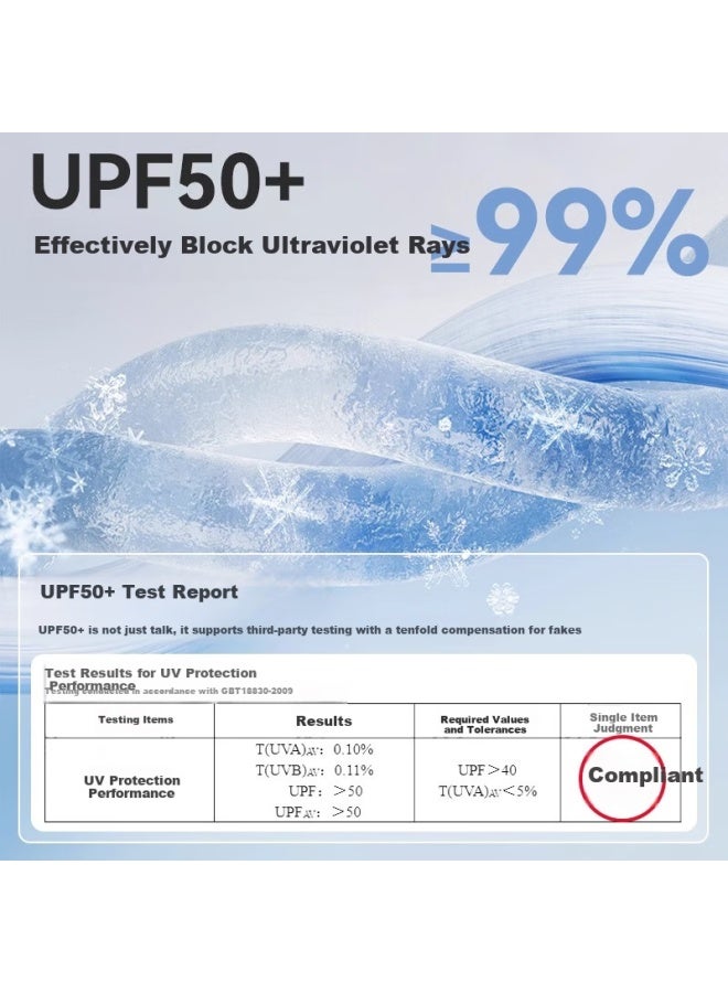 Xtep Sun Protection Face Mask Uv Protection Full Face Sunscreen Mask Uv Protection Summer Ice Silk Sunshade Hat Brim Integrated - Image 3