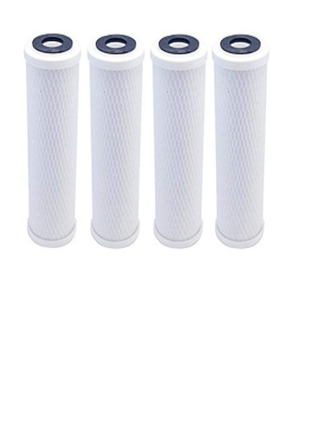 CFS - 4 Pack Carbon Block Water Filter Cartridge Compatible with EV910853, Costguard CG53-10 Models - Removes Bad Taste & Odor - Whole House Replacement Filter Cartridge - 10-Inch Submicron Filters