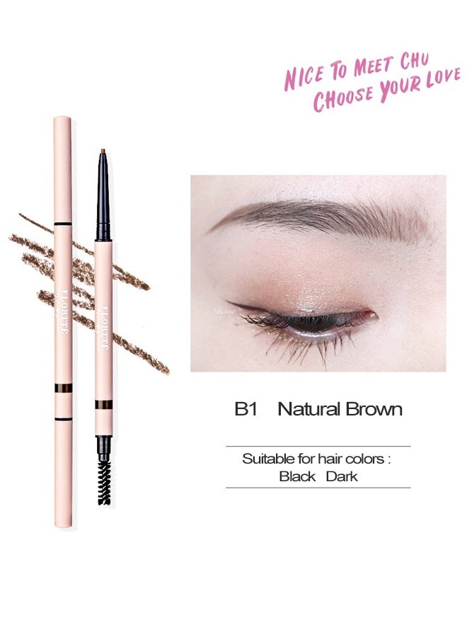 فلورت قلم الحاجب ذو الرأسين الناعم للغاية من فلورتي/فلاور لوليتا، قلم الحاجب من معهد أبحاث المشاعر، قلم الحاجب من بودر فلاور لوليتا - Image 1