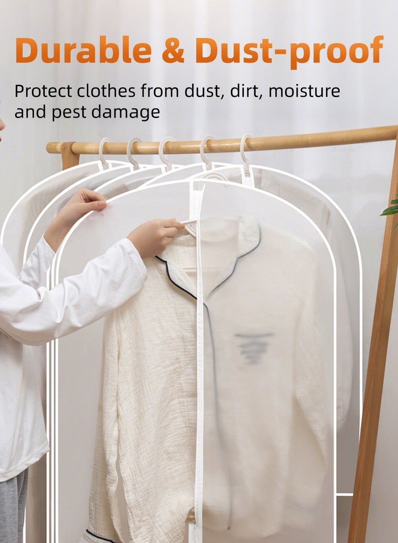 5 حزم من أكياس الملابس 140×60 سم غطاء ملابس طويل منظم خزانة ملابس بسحاب أكياس ملابس شبه شفافة قابلة للتنفس للفساتين والمعاطف والعباءات والملابس الرسمية - Image 2